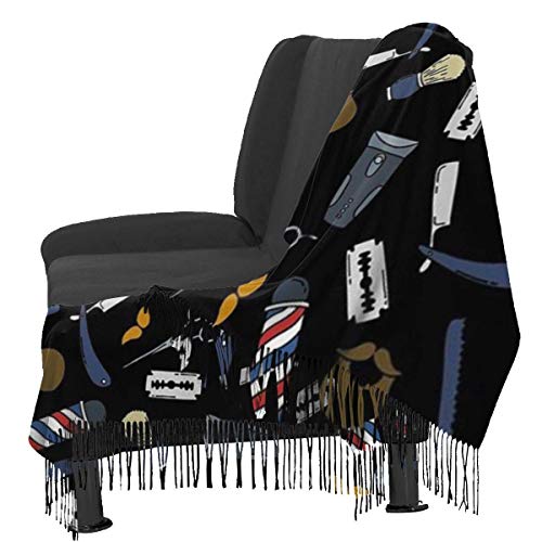 XIUZHEN Bufanda de Cachemira de peluquería de salón de peluquería para Mujeres y Hombres, Bufandas de Invierno Suaves de Gran tamaño Ligeras, Chal con Flecos