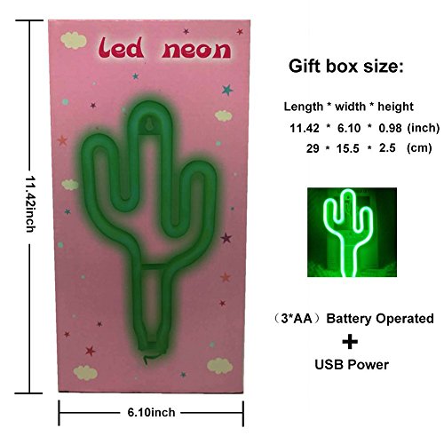 XIYUNTE cataus luz de neón Señales luminosas LED cataus señales de neón Iluminación de ambiente verde cataus Iluminación de interior decoración para, bar, reunirse, navideña