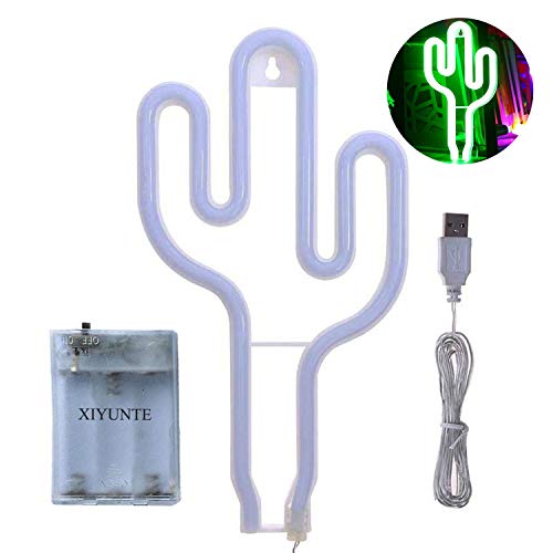 XIYUNTE cataus luz de neón Señales luminosas LED cataus señales de neón Iluminación de ambiente verde cataus Iluminación de interior decoración para, bar, reunirse, navideña