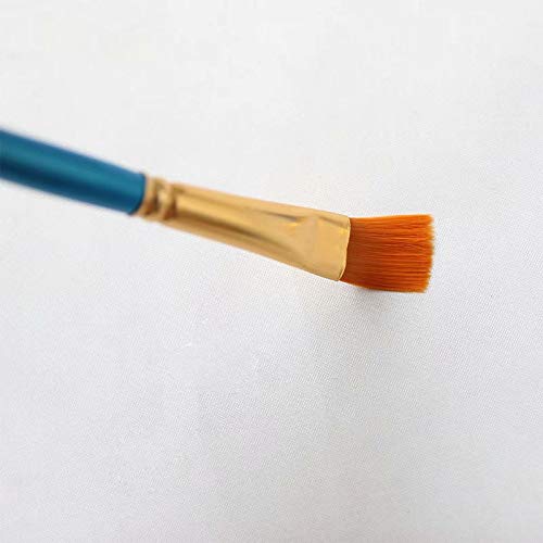 XiZiMi 10 piezas Punta redonda punta Nylon Hair Artist Detail Pinceles Pinceles de acuarela de aceite acrílico fino profesional Juego de pinceles Azul para cara Nail Body Art Craft Modelo Pintura en