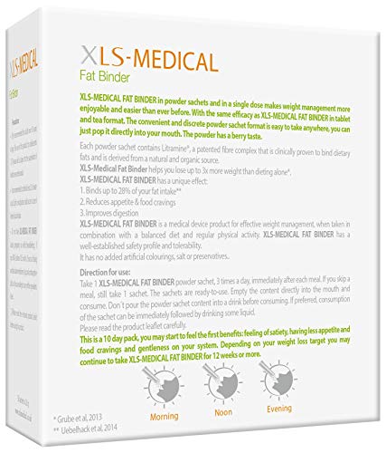 XLS MEDICINAL - SABOR FRUTOS DEL BOSQUE Fat Binder DIRECTO Pérdida De Peso tratamiento, Pack of 30