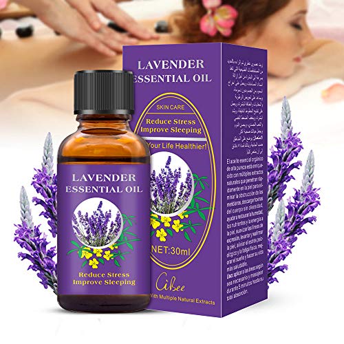 Xnuoyo 30ml Aceite Esencial de Lavanda, 100% puro y Natural Aceites Esenciales Biológicos, Aceite Perfumado sin Diluir para Masaje SPA Perfume de Baño Regalo Ideal para Fiesta Sueño Reparador