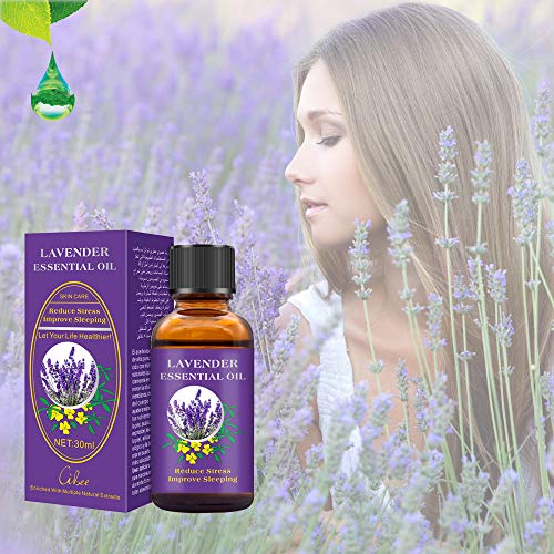Xnuoyo 30ml Aceite Esencial de Lavanda, 100% puro y Natural Aceites Esenciales Biológicos, Aceite Perfumado sin Diluir para Masaje SPA Perfume de Baño Regalo Ideal para Fiesta Sueño Reparador