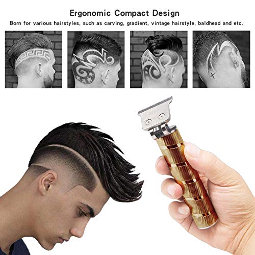 Xnuoyo Electric Hair Clippers, Cortapelos Profesional Hombres, Barbero Electrico Cortapelos, Cortador Pelo Cortadora de Pelo USB Recargable con Cuchillas Afiladas de Larga Duración (golden)