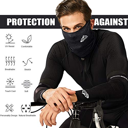 Xnuoyo Orejetas Verano Hielo Seda Bufanda Protector Solar Máscara Hombres y Mujeres Deportes al Aire Libre Montar Turbante mágico A Prueba de Viento Multifunción Moto Bandana (Gris)