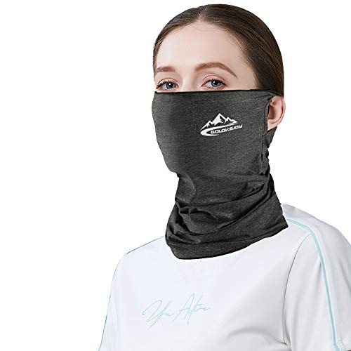 Xnuoyo Orejetas Verano Hielo Seda Bufanda Protector Solar Máscara Hombres y Mujeres Deportes al Aire Libre Montar Turbante mágico A Prueba de Viento Multifunción Moto Bandana (Gris)