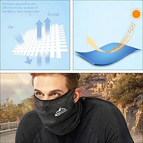 Xnuoyo Orejetas Verano Hielo Seda Bufanda Protector Solar Máscara Hombres y Mujeres Deportes al Aire Libre Montar Turbante mágico A Prueba de Viento Multifunción Moto Bandana (Gris)
