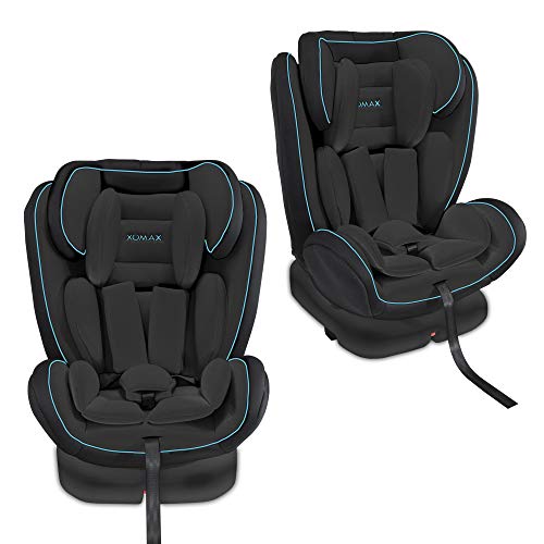 XOMAX XM-KI360bs Silla de coche Isofix giratoria 360 grados I inclinable I Grupo 0+/1/2/3 I evolutiva 0-36 kg, 0-12 años I Funda extraíble y lavable I ECE R44/04