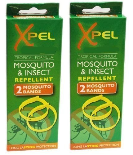 Xpel Mosquito & Repelente De Insectos Muñeca Bandas (2 Packs) 2 Por Pack =4 Bandas