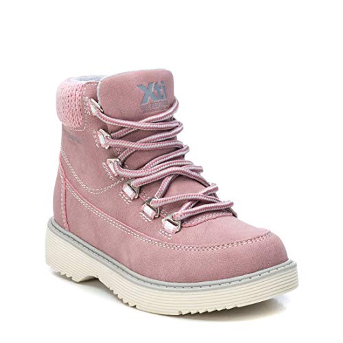 XTI - Botín Militar para Niña - Cierre con Cremallera - Color Nude - Talla 33