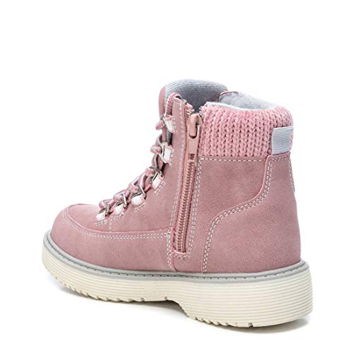 XTI - Botín Militar para Niña - Cierre con Cremallera - Color Nude - Talla 33