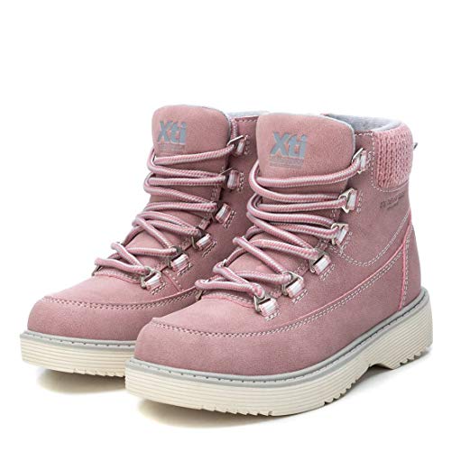 XTI - Botín Militar para Niña - Cierre con Cremallera - Color Nude - Talla 33