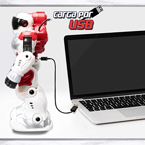 Xtrem Bots- Guardian BOT Inteligencia Artificial. Alarma Anti-Intrusos Robot Control Remoto de Juguete. Robotica para niños (Blue Rocket XT380771)