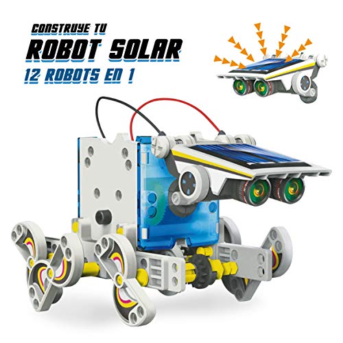 Xtrem Bots Robot Solar 12 en 1, Robot Educativo, Juguetes construcción, Robótica para niños, Juguetes solares, Robot de Juguete, Robot Infantil, construcciones para niños