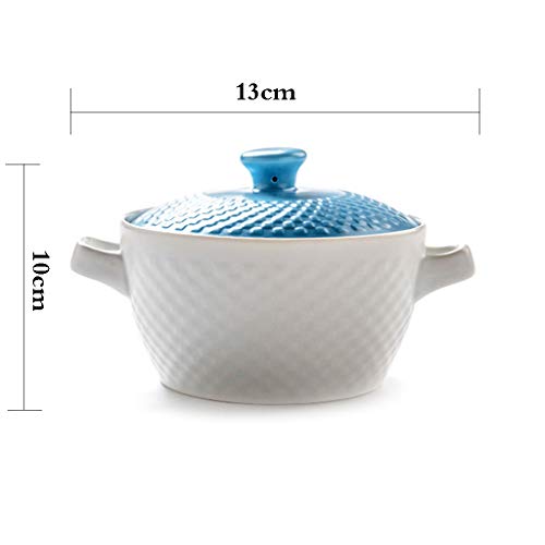 XUEXIU Tazón Recipiente Redondo De Cerámica Japonesa Y Utensilios De Cocina Un Tazón De Corea Los Niños Al Vapor Cuenco De Gachas De Desayuno De Huevos con El Tazón De Tapa Segura Y Saludable 550 Ml