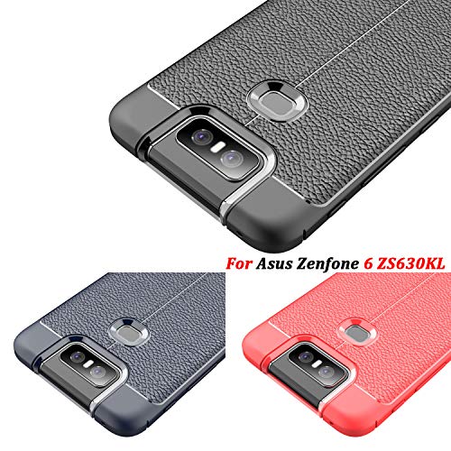 XunEda Funda ASUS Zenfone 6 ZS630KL 6.4" Ultra Ligero Caso Sili+a Antideslizante Protectora Case Cover + Protector de Pantalla para ASUS Zenfone 6 ZS630KL Smartphone (Rojo)