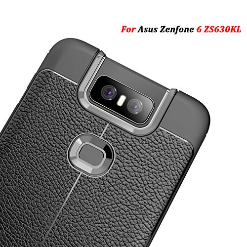 XunEda Funda ASUS Zenfone 6 ZS630KL 6.4" Ultra Ligero Caso Sili+a Antideslizante Protectora Case Cover + Protector de Pantalla para ASUS Zenfone 6 ZS630KL Smartphone (Rojo)