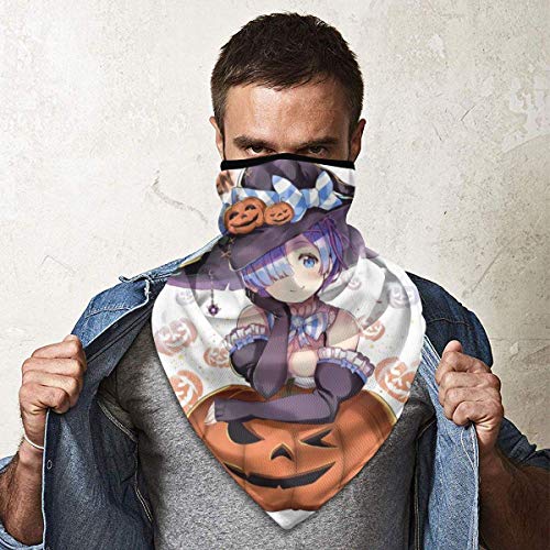 XXUU Bruja de Dibujos Animados de Halloween Chica Linda Calabaza Polaina A Prueba de Viento A Prueba de Polvo Mascarilla Deportiva Pañuelo en la Cabeza Bufanda multifunción al Aire Libre Transpirable