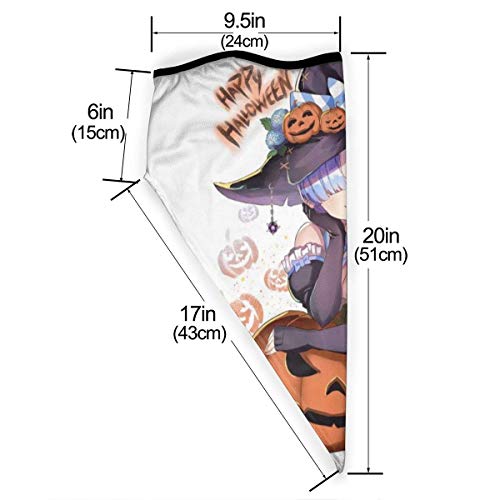 XXUU Bruja de Dibujos Animados de Halloween Chica Linda Calabaza Polaina A Prueba de Viento A Prueba de Polvo Mascarilla Deportiva Pañuelo en la Cabeza Bufanda multifunción al Aire Libre Transpirable