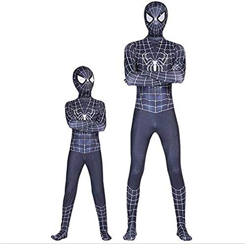 Xyfw Disfraces De Superhéroe para Niños Spiderman para Niños Disfraces De Acción Y Accesorios Fiesta Cosplay Disfraz Venom Negro,S