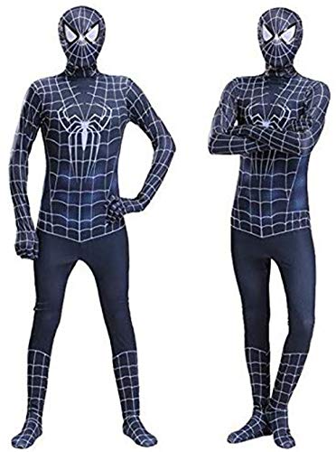 Xyfw Disfraces De Superhéroe para Niños Spiderman para Niños Disfraces De Acción Y Accesorios Fiesta Cosplay Disfraz Venom Negro,S