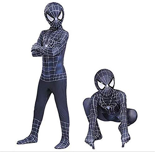 Xyfw Disfraces De Superhéroe para Niños Spiderman para Niños Disfraces De Acción Y Accesorios Fiesta Cosplay Disfraz Venom Negro,S