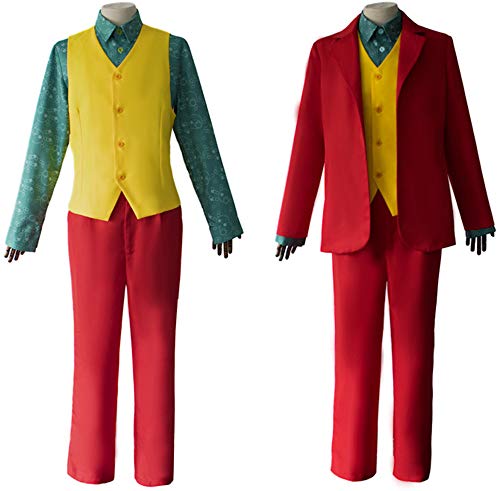 XYFW Traje De Joker 2019 Película Cosplay Traje Traje Camisa Chaleco con Accesorios para Hombres Adultos Ropa,S