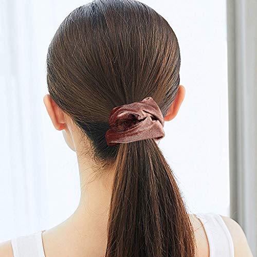 XYGK 8 Piezas de diadema de pelo, Bandas elásticas de terciopelo, Bandas coloridas con soporte por cola de caballo (peinado), Accesorios para el cabello, Cintas para el pelo para mujer/chicas.