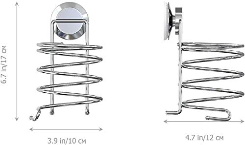 XZY Fora Soporte de Pared para secador de Pelo para baño | con Ventosa | Cromado | Sin perforación