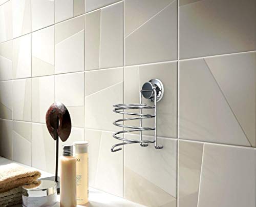 XZY Fora Soporte de Pared para secador de Pelo para baño | con Ventosa | Cromado | Sin perforación