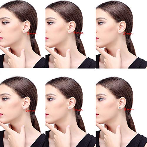 YADOCA 18 Pares Plata Pendientes Mujer Hombre Set Pendientes Circoniña De Acero Inoxidable Hipoalergénico Pendientes Brillantes Diamante Pendiente De Cartílago Helix Piercing 3-8mm