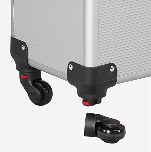 Yaheetech 3 en 1 Maleta de Maquillaje Estuche Cosmetico Maletín Maquillaje Profesional Trolley Beauty Case Plata