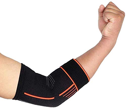 Yamonic coderas deportivas, Ajustable Soporte de codo Manga de un solo brazo para codo de tenista, codo de golfista, levantamiento de pesas, tendinitis, alivio del dolor articular - Pequeño (20-25cm)
