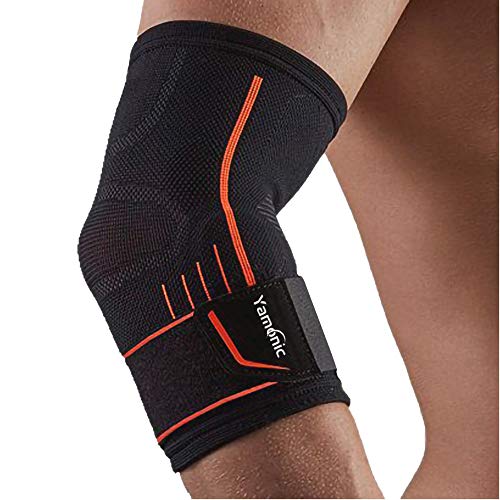 Yamonic coderas deportivas, Ajustable Soporte de codo Manga de un solo brazo para codo de tenista, codo de golfista, levantamiento de pesas, tendinitis, alivio del dolor articular - Pequeño (20-25cm)