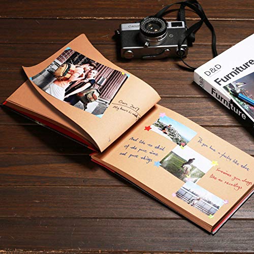 Yango Album de Fotos para Pegar,Our Adventure Book con Accesoro Maravilloso,Album de Fotos para Pegar Scrapbooking DIY Vintage Aniversario Boda Amigos Novidad