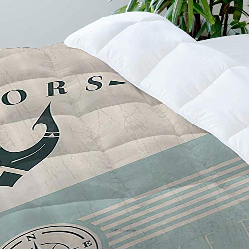 Yaoni Bedding Juego de Funda de Edredón - Océano, Ancla náutica, Marinero, mar, direcciones, Tema Antiguo, Cielo Azul Verde,/Microfibra Funda de Nórdico y Fundas de Almohada - (Cama 150 x 200cm)