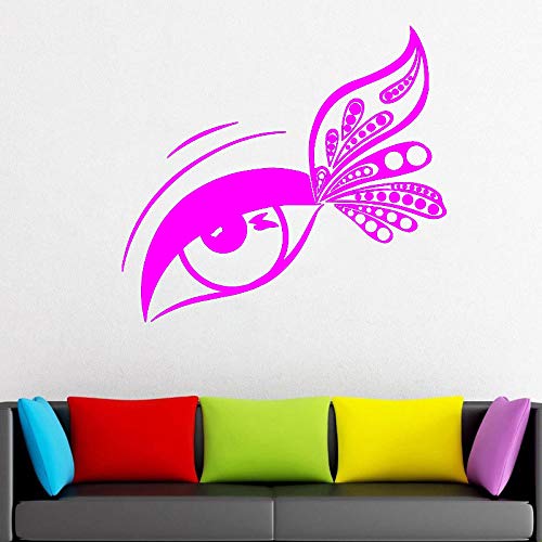 yaoxingfu Calcomanías de extensión de pestañas Ventana Vinilo Adhesivo Salón de Belleza Pestañas Pestañas Cejas Cejas Papel Pintado Maquillaje Calcomanías de habitación WW-4 62x57cm