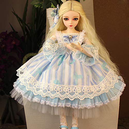 Y&D BJD Doll 1/3 60 Cm con Juego Completo Ropa Zapatos Peluca Maquillaje 18 Años Bola Articulada Muñeca Juguetes para Niños Regalo De Cumpleaños para Chicas