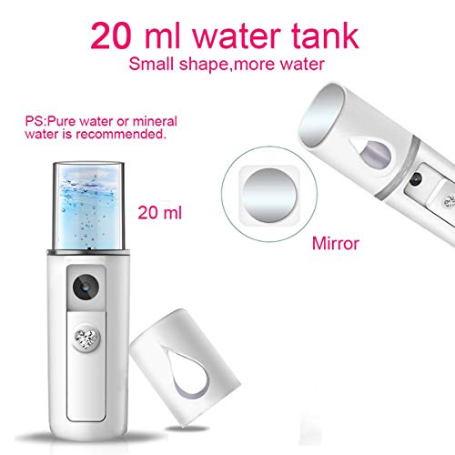 YDI Pulverizador Facial Nano, Mini Vaporizador de Vapor Portátil para Belleza Limpieza Facial Poros Agua SPA Hidratante – Blanco