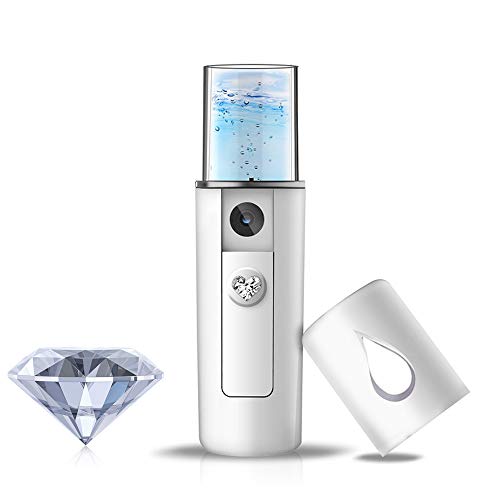 YDI Pulverizador Facial Nano, Mini Vaporizador de Vapor Portátil para Belleza Limpieza Facial Poros Agua SPA Hidratante – Blanco