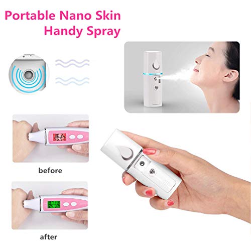 YDI Pulverizador Facial Nano, Mini Vaporizador de Vapor Portátil para Belleza Limpieza Facial Poros Agua SPA Hidratante – Blanco