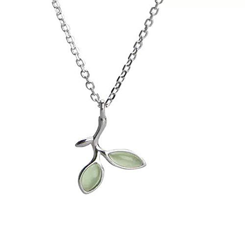 YDOMY - Collar con colgante de hojas verdes frescas brotadas