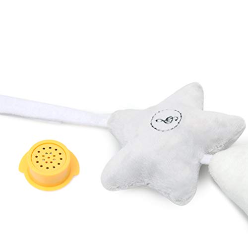YeahiBaby Sonajero Colgante Cochecito de Bebé de Felpa Cuna Juguetes Interactivo Músical para Bebe Infantil (Estrella Blanca)