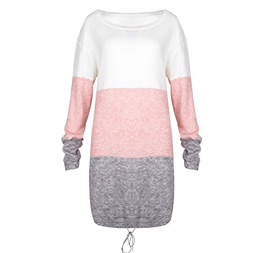 Yesmile Vestido de Mujer Falda Blanco Ropa Vestido Elegante de Noche para Boda Fista Vestido de Manga Larga del Partido Vestido Ocasional de las Mujeres (Multicolor, S)