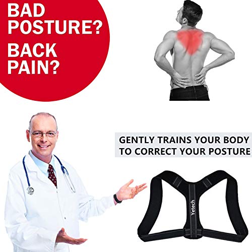 Yetech Corrector de Postura Soporte Espinal - Faja Postural Ajustable para Hombres y Mujeres Alivio del dolor en cuello, hombros y espalda Entrenador Postural