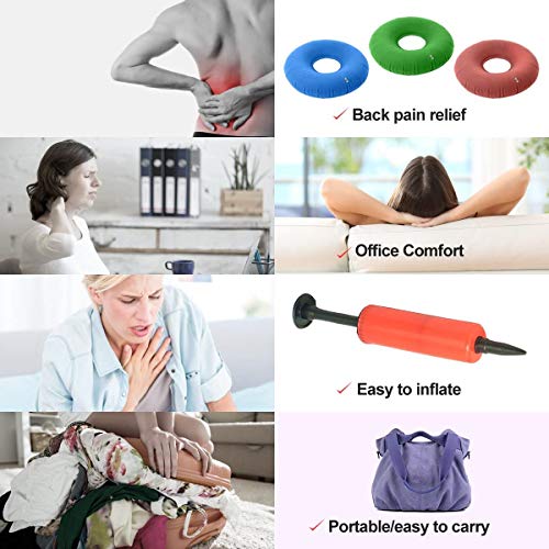 YFOX Cojín inflable de anillo, para hemorroides, próstata, embarazo, postoperatorio y alivio del dolor de ciática, adecuado para automóviles, oficinas y viajes (azul)