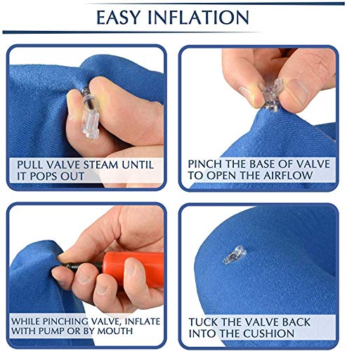 YFOX Cojín inflable de anillo, para hemorroides, próstata, embarazo, postoperatorio y alivio del dolor de ciática, adecuado para automóviles, oficinas y viajes (azul)
