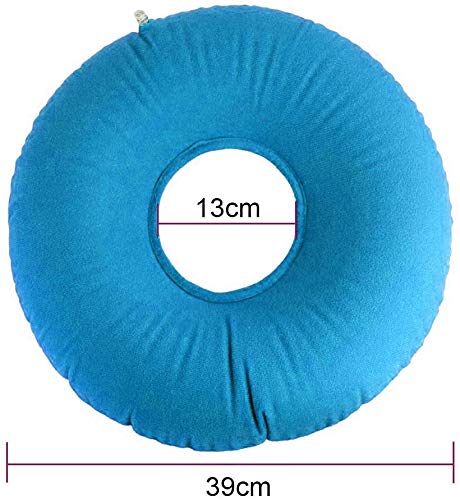 YFOX Cojín inflable de anillo, para hemorroides, próstata, embarazo, postoperatorio y alivio del dolor de ciática, adecuado para automóviles, oficinas y viajes (azul)