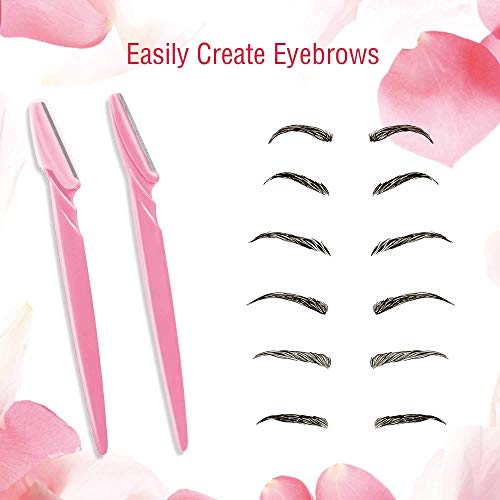 YGSAT 24 Piezas Maquinillas de Afeitar Cejas Cuchilla de Ceja Afeitadora Depilación Facial Cejas Recortadora Adecuado Remover Pelo Facial de Mujeres y Hombres