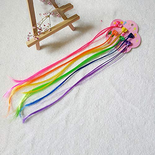 YGSAT 24pcs de Cabello Trenzado de Nylon Extensiones de Trenzas de Cabello para Accesorios de Fiesta de Cumpleaños y Accesorios para el Cabello para Niños/6 Colores